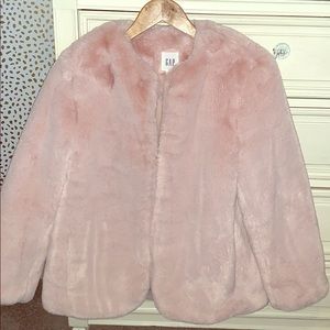 Pink faux fur jacket